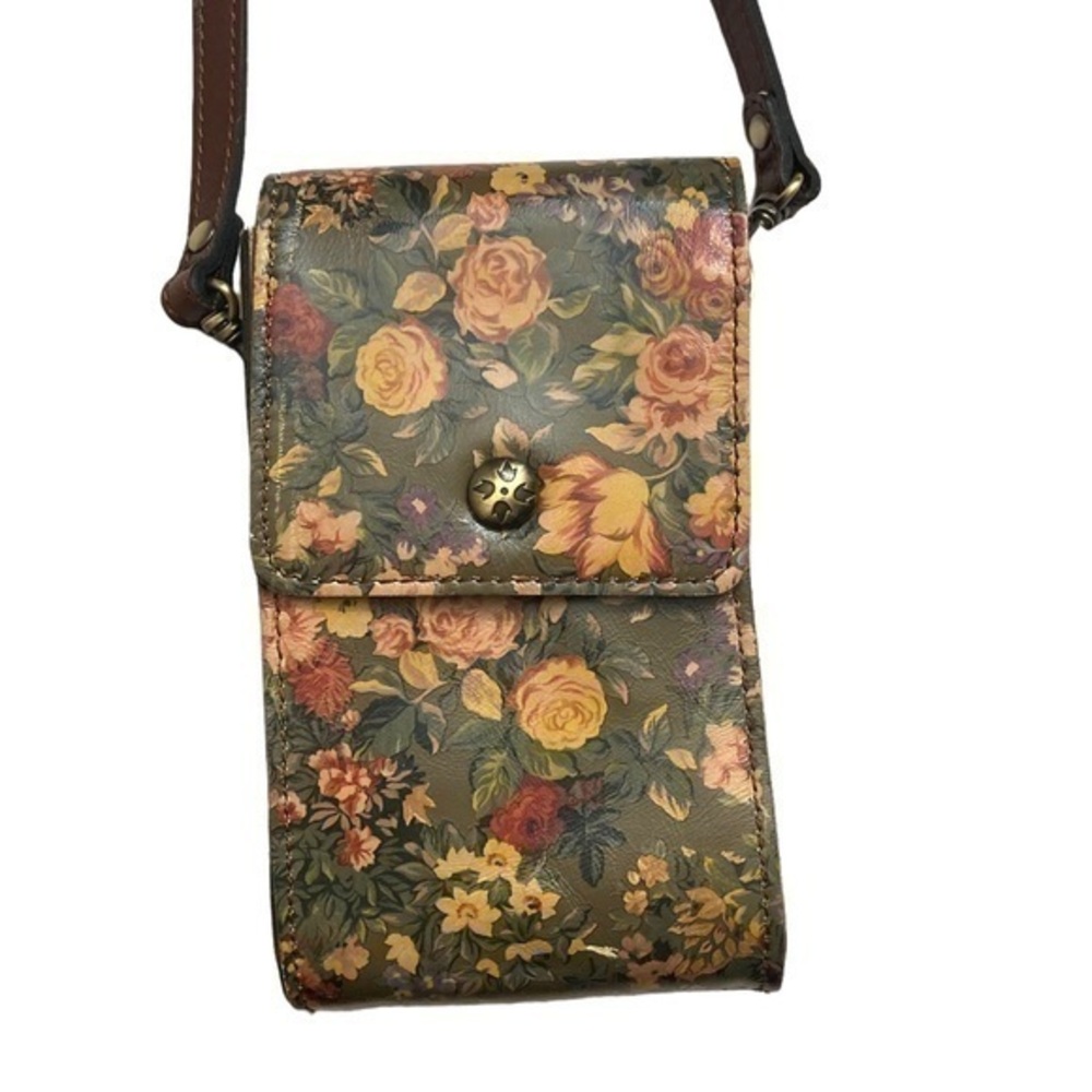 Patricia nash Victorian western rose painted leather crossbody bag